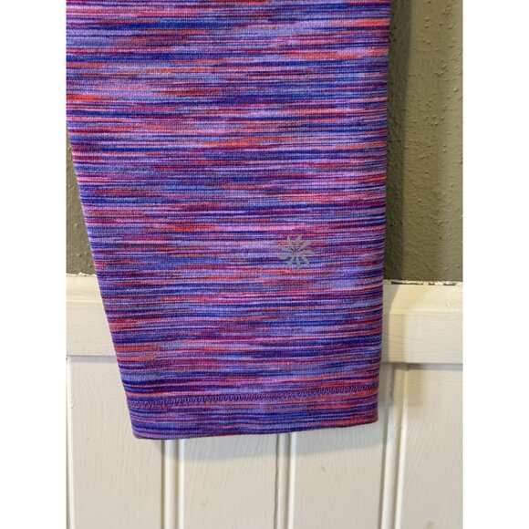 Athleta Girl Purple Blue Pink Ombre Tie Dye Watercolor Leggings Large 12 Preppy‎ - Picture 10 of 11